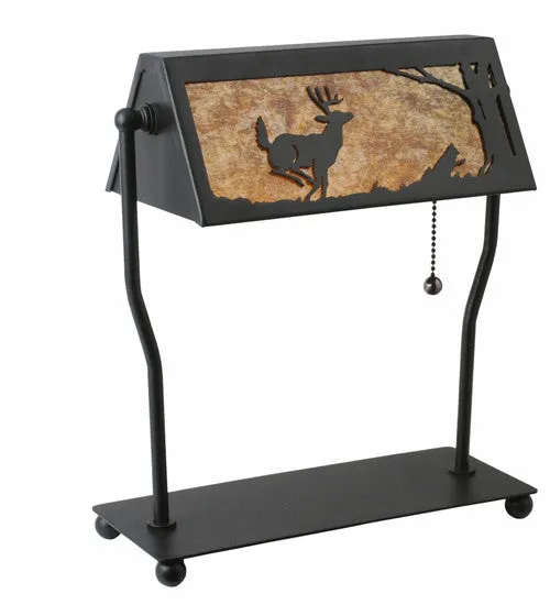 12.5"H Deer On The Loose Bankers Rustic Desk Lamp