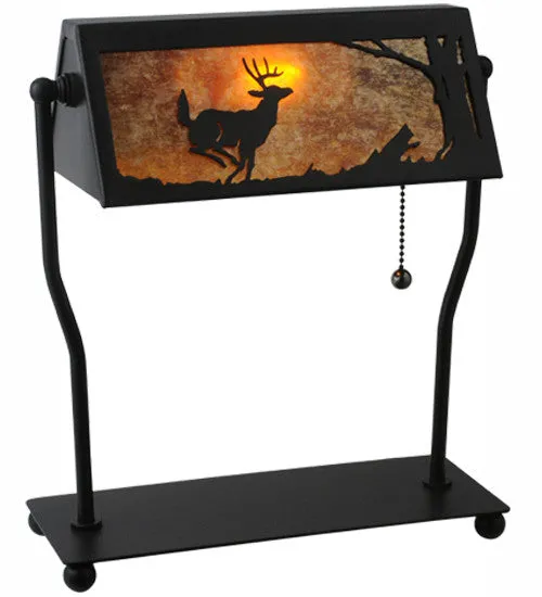 12.5"H Deer On The Loose Bankers Rustic Desk Lamp