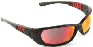 3M Safety Sunwear Ss1629As-B Black Frame With Red Mirror Anti-Scratch Lens 10 Per Case