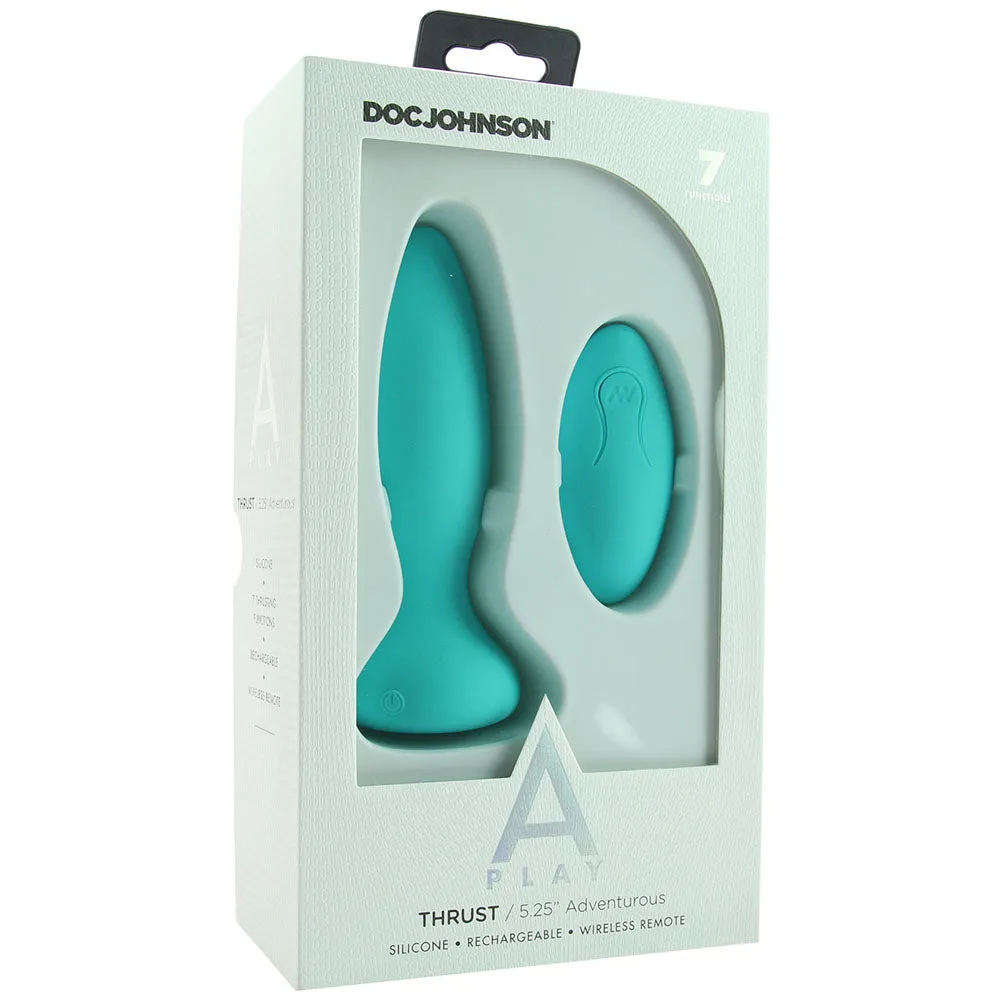 A-Play Adventurous Thrust Remote Butt Plug in Teal