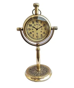 Antique Analog Vintage Look Style Table Clock & Desk Clock, Office Tabletop Decoration & Gifting Item