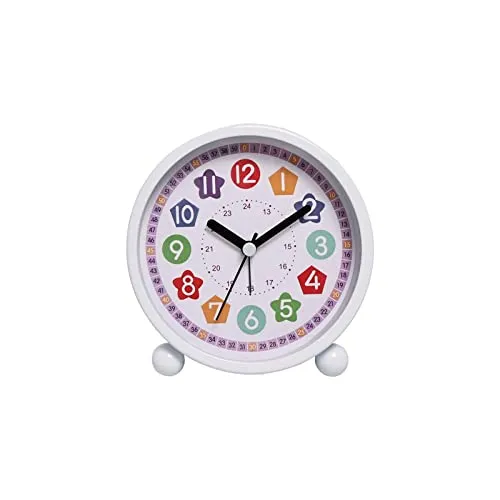 ATORSE® Table Clock with Night Light Non Ticking Silent for Nightstand Study Home Style E