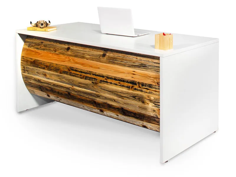 Barrel Front Desk - Reclaimed Wood