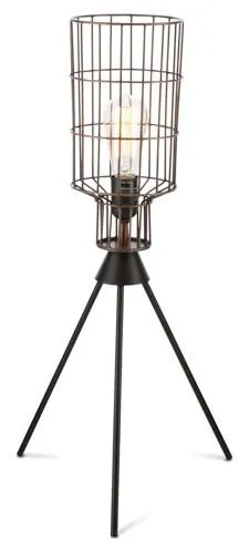 Barrel Iron Wire Midcentury Table Lamp