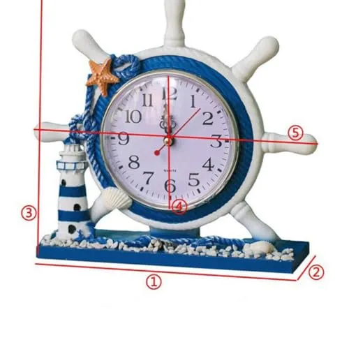 BESTOYARD 1pc Mediterranean Desk Clock Lighthouse Nautical Decor Nautical Clock Desk Lighthouse Clock Nightstand Clock Nautical Desk Clock Nautical Slient Clock Silent Bell Office Sailboat