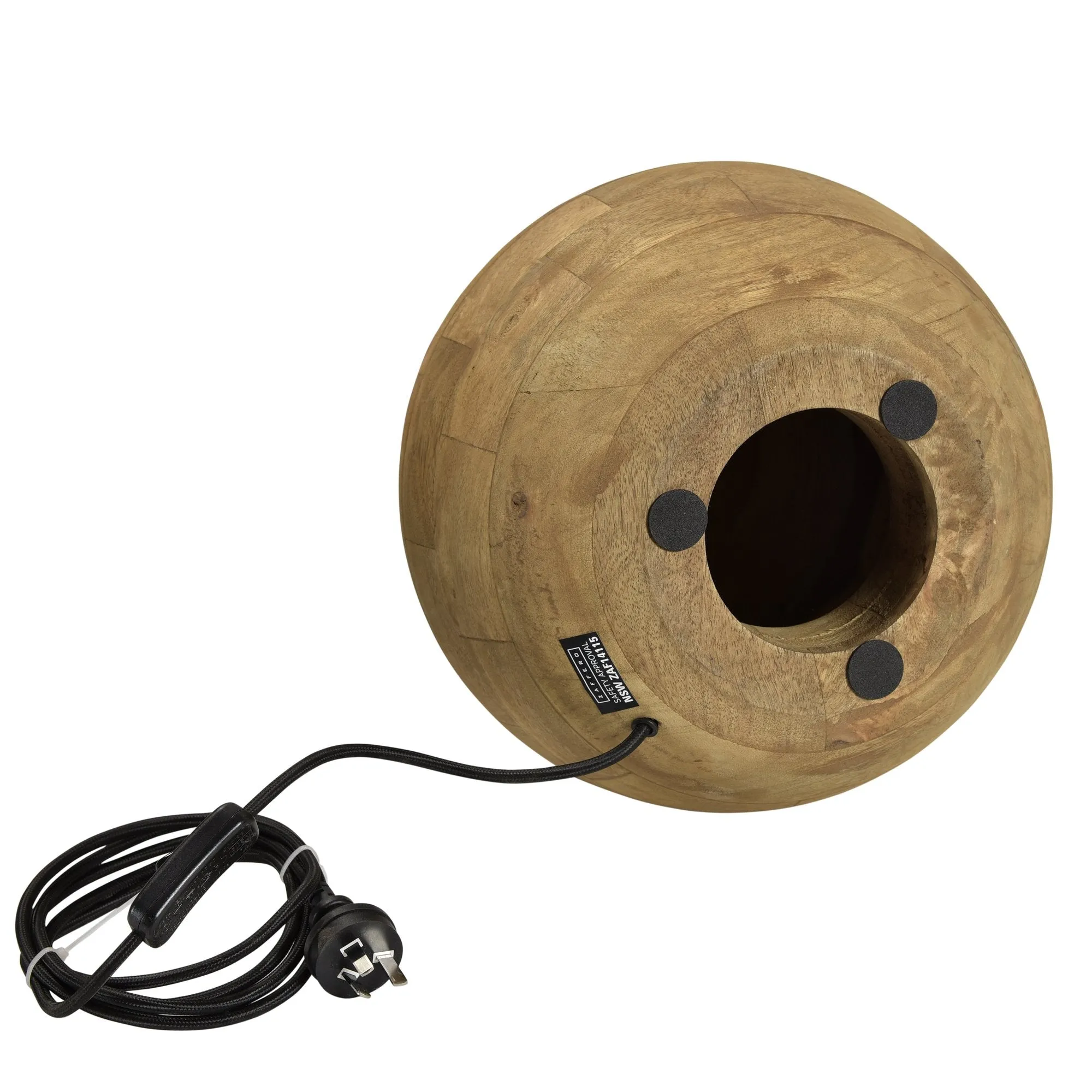 Boule Small - Natural - Turned Wood Ball Table Lamp