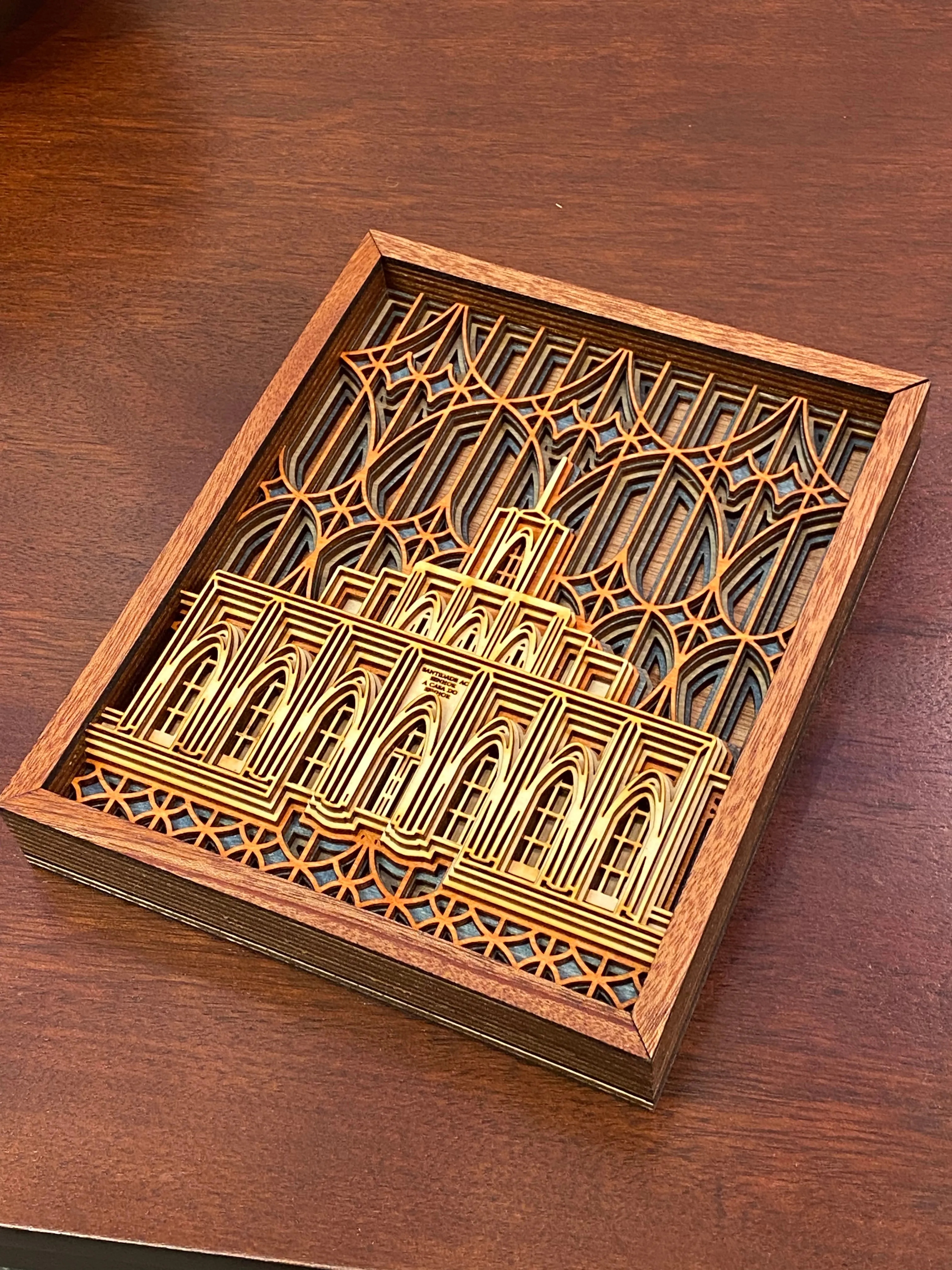 Brasilia Brasil Temple Layered Wood Plaque