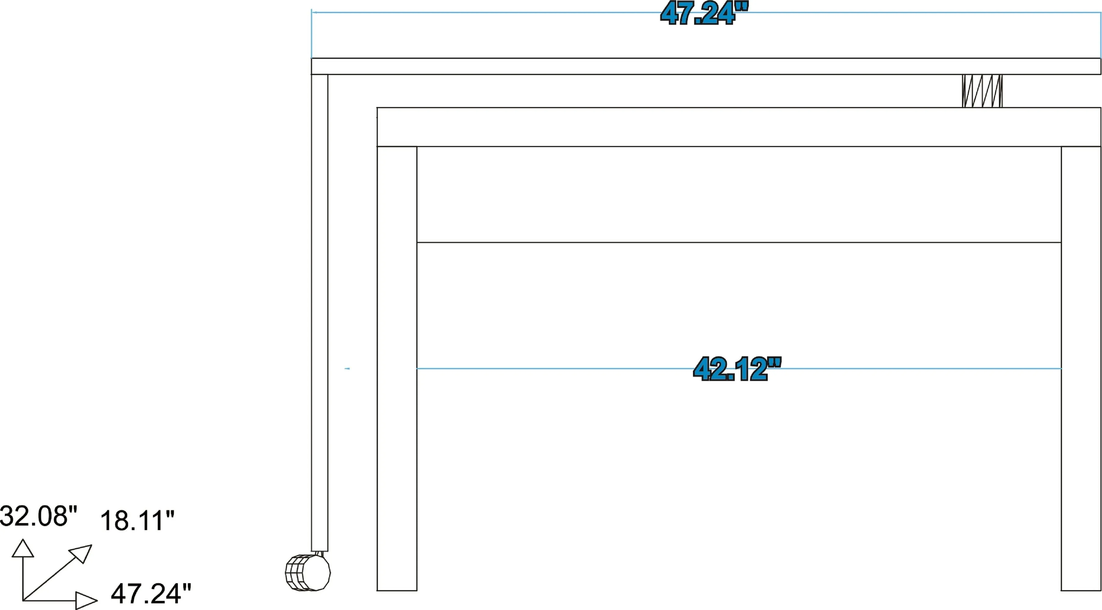 Calabria Nested Desk with swivel feature in White