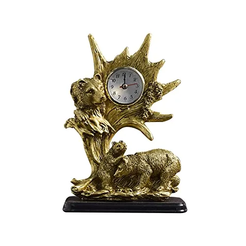 CALANDIS® Table Clock Statue Collection Figurine Table Clock for Bedroom Birthday Desk Bear | 1 Clock Statue