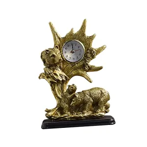 CALANDIS® Table Clock Statue Collection Figurine Table Clock for Bedroom Birthday Desk Bear | 1 Clock Statue