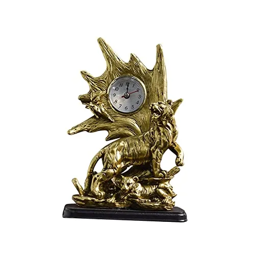 CALANDIS® Table Clock Statue Collection Figurine Table Clock for Bedroom Birthday Desk Tiger | 1 Clock Statue