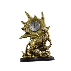 CALANDIS® Table Clock Statue Collection Figurine Table Clock for Bedroom Birthday Desk Tiger | 1 Clock Statue