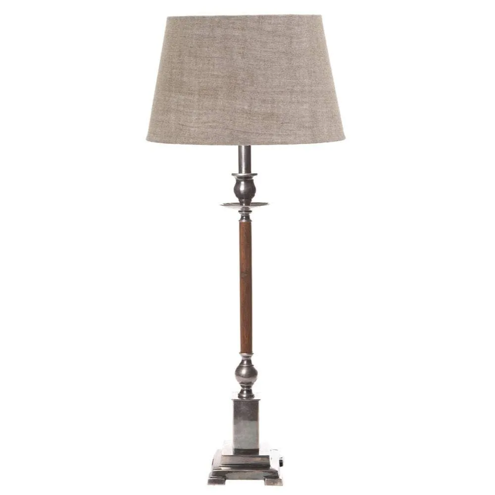 Canterbury Table Lamp Base Slvr/Timber