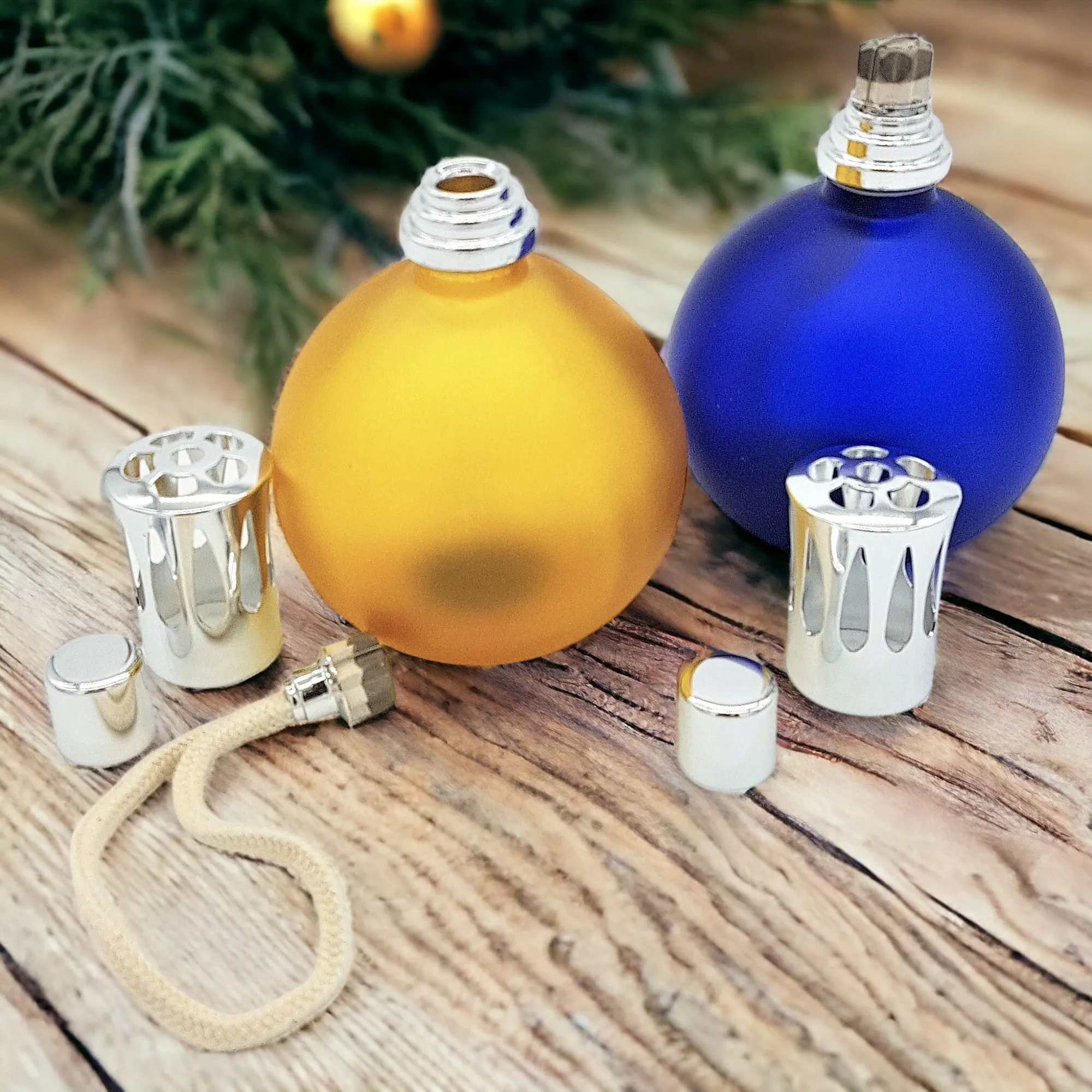 Coloured Glass Fragrance Lamp  - Cobalt or Amber