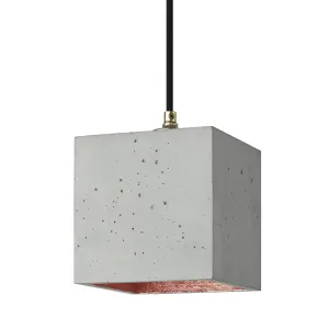 Concrete Cubic Pendant In Light Grey