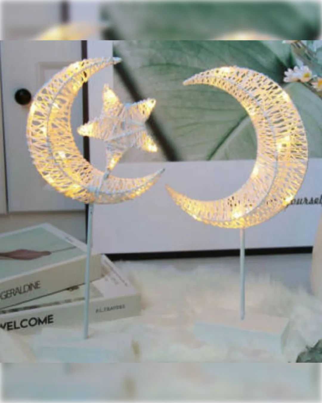 Crescent - Star Ramadan Battery Powered Decorative Table Lamps مصابيح رمضان للزينة تعمل بالبطارية