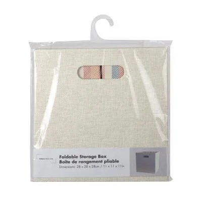 CTG Foldable Fabric Storage Box 11"x11" Cream