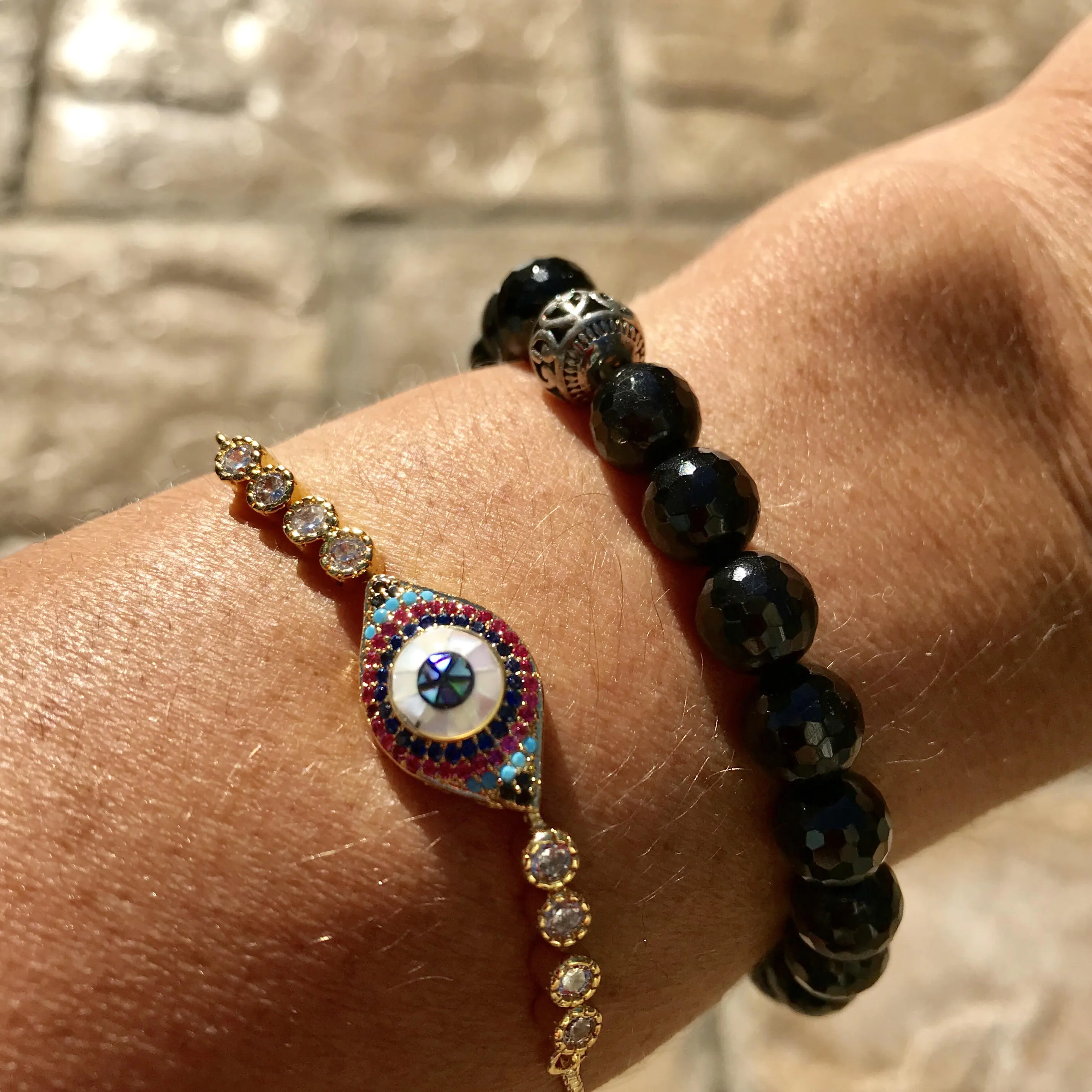 Dainty Crystal Bracelet Evil Eye