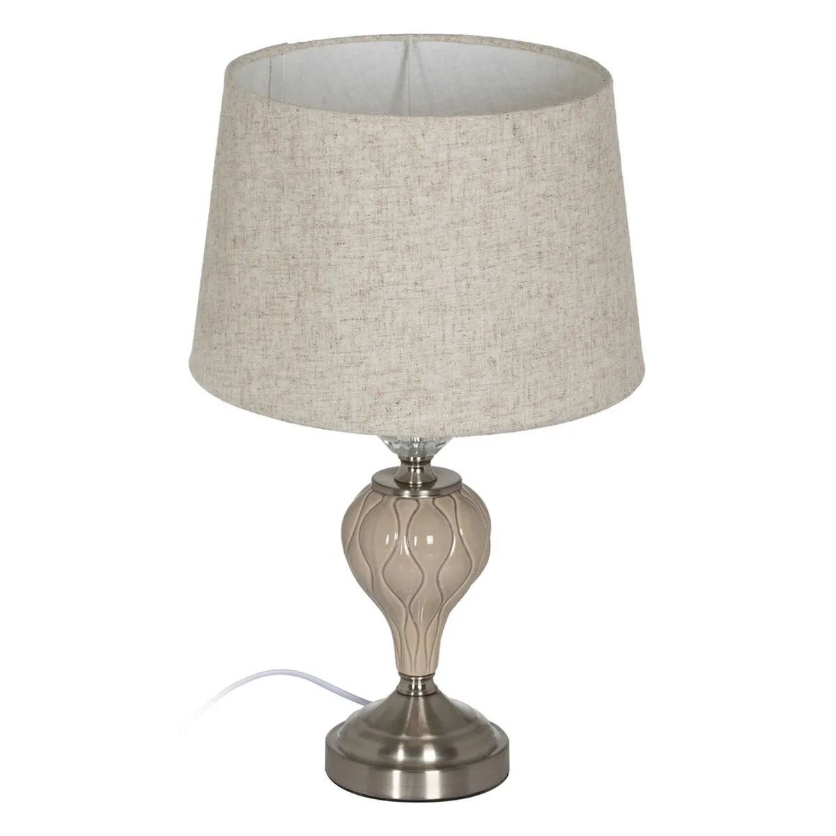 Desk lamp Beige Silver Metal Crystal 10 W 220 V 30 x 30 x 48 cm