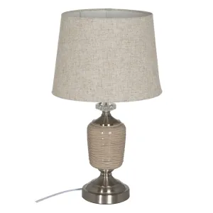 Desk lamp Beige Silver Metal Crystal 10 W 220 V 31,5 x 31,5 x 54 cm