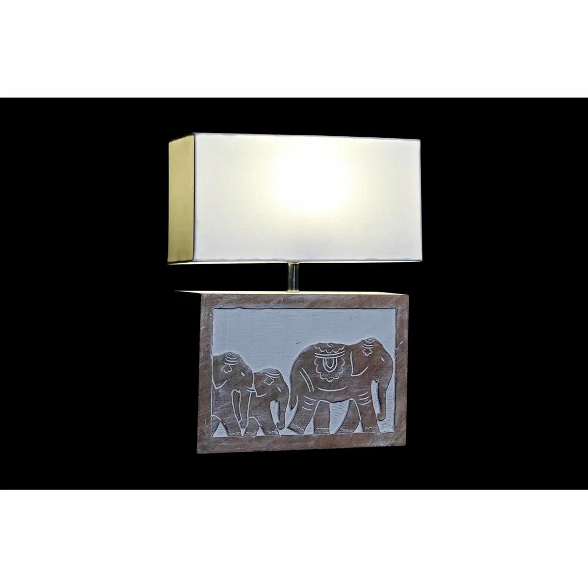 Desk lamp DKD Home Decor White Brown Mango wood 50 W 220 V 33 x 12 x 41 cm