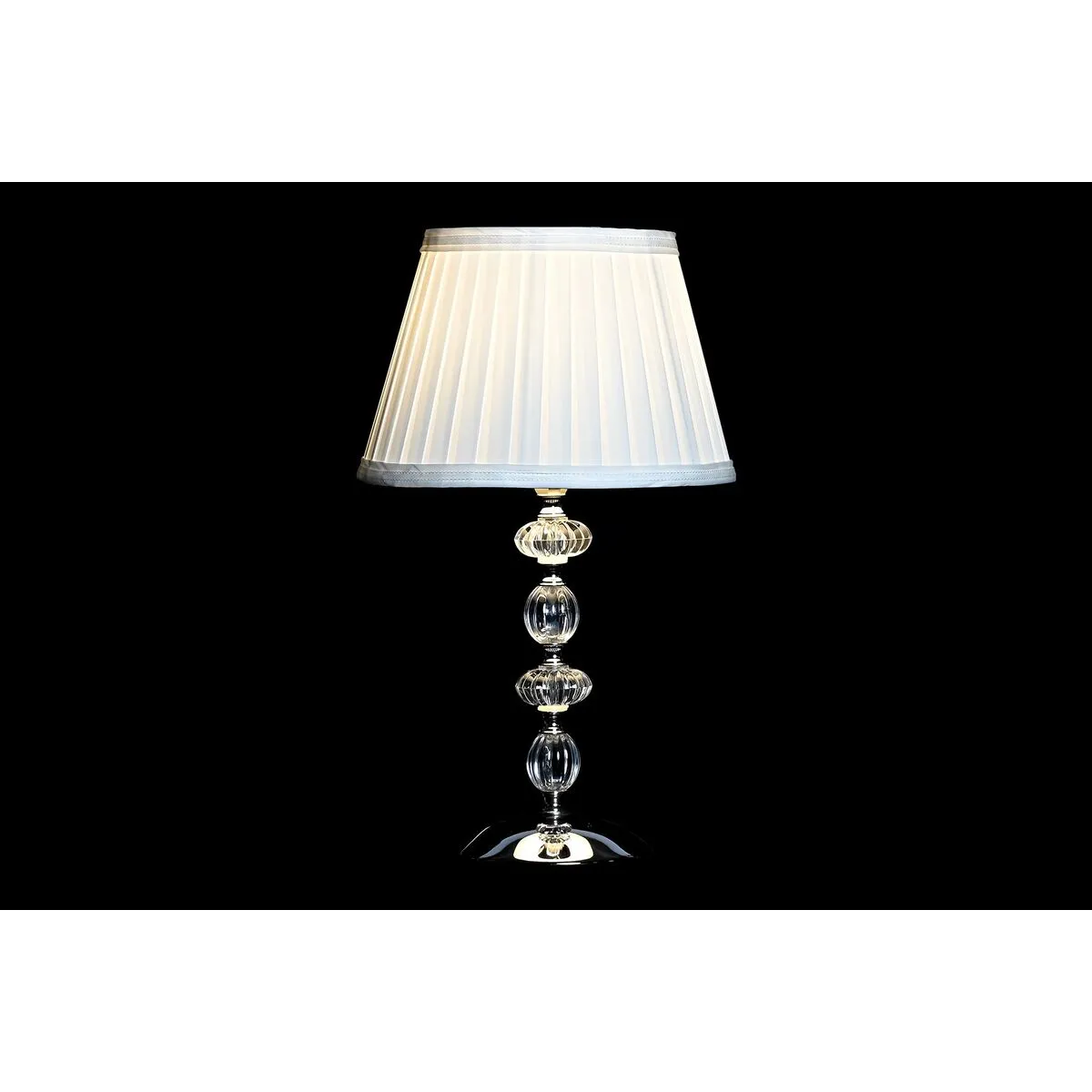 Desk lamp Home ESPRIT White Beige Metal Crystal 25 x 25 x 42 cm (2 Units)