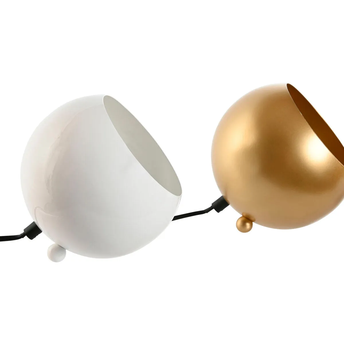 Desk lamp Home ESPRIT White Golden Metal 50 W 220 V 15 x 15 x 15 cm (2 Units)