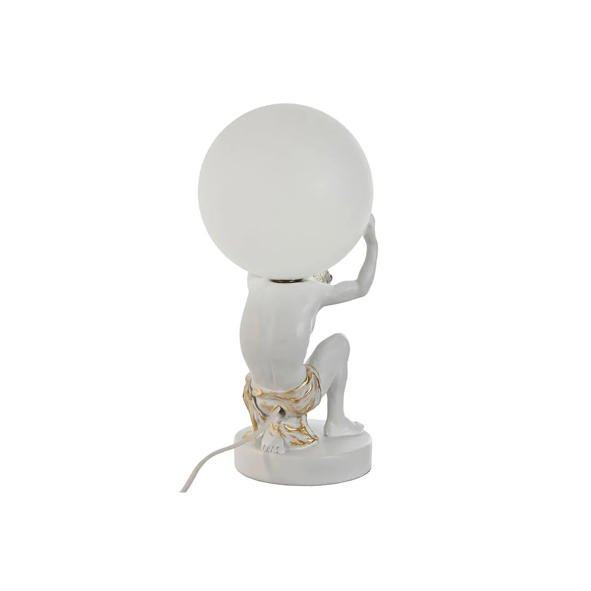 Desk lamp Home ESPRIT White Golden Resin Plastic 220 V 14 x 14 x 32 cm