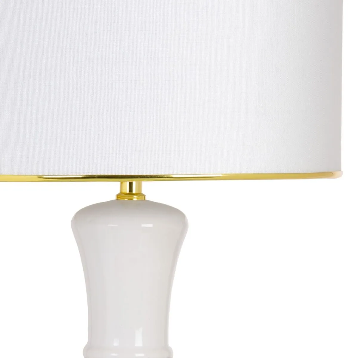 Desk lamp White Golden Linen Ceramic 60 W 220 V 240 V 220-240 V 34 x 34 x 51 cm