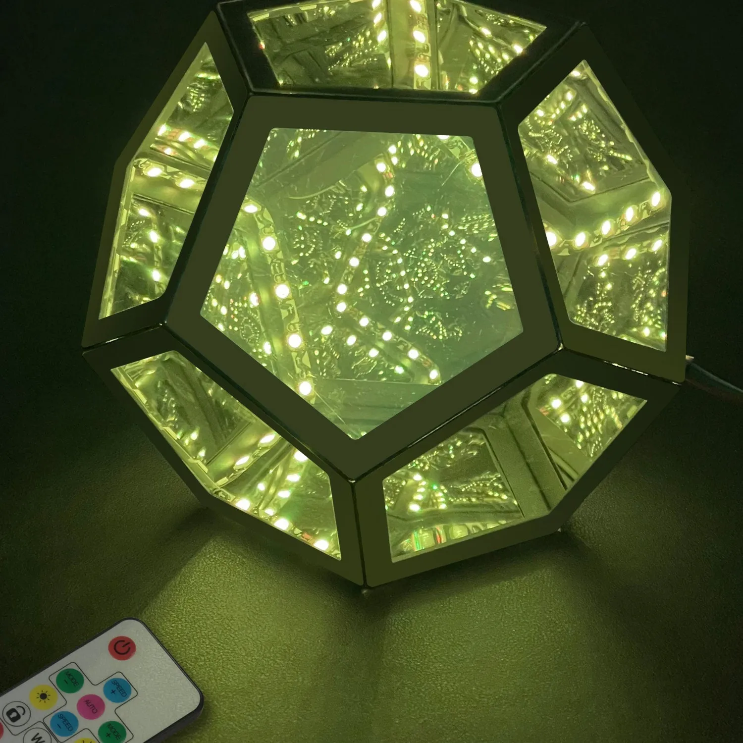 Dodecahedron Infinity Table Lamp