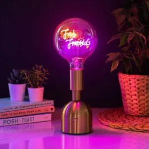 Fab Friends LED Neon Text Brass Accent Decorative Lamp