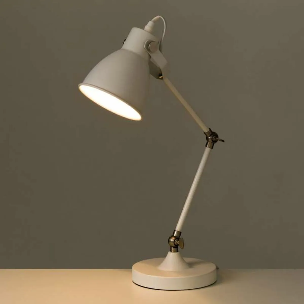 Flexo/Desk lamp White Metal 25 W 27 x 16 x 52 cm