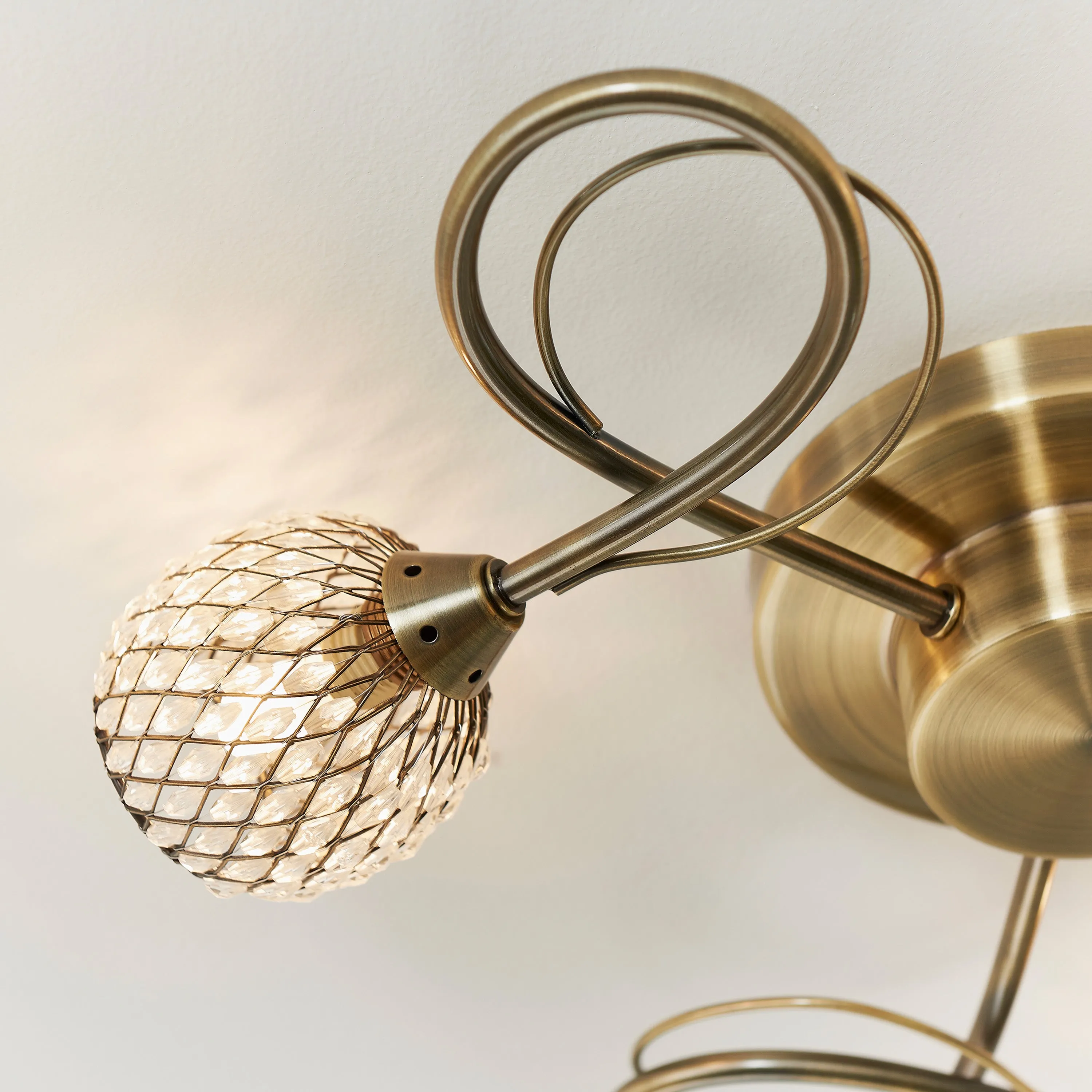 Genevieve 3 Shade Gold Ceiling Light