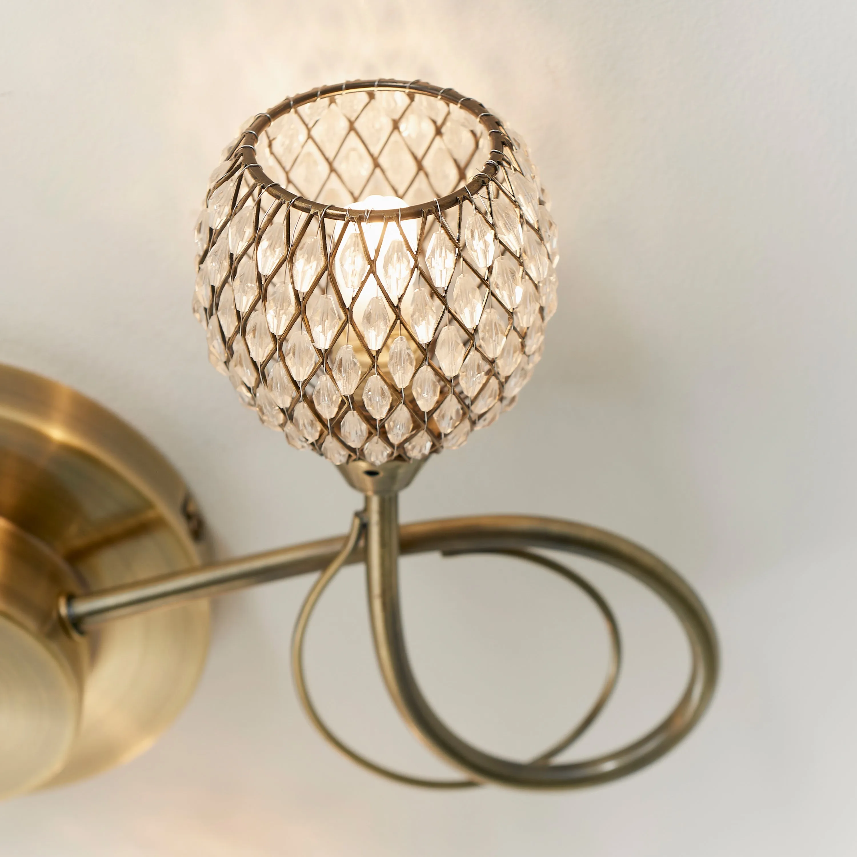 Genevieve 3 Shade Gold Ceiling Light