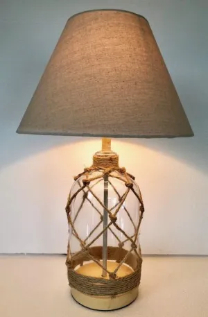 Glass Crossed Rope Table Lamp