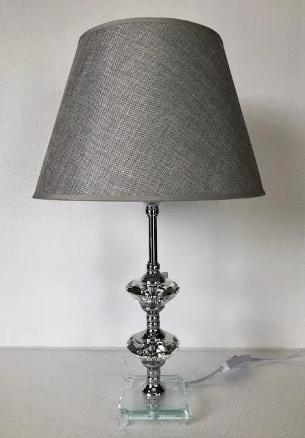 Grey Glass Table Lamp