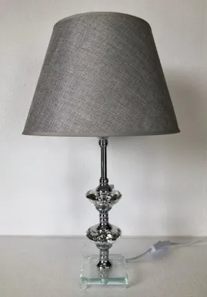 Grey Glass Table Lamp