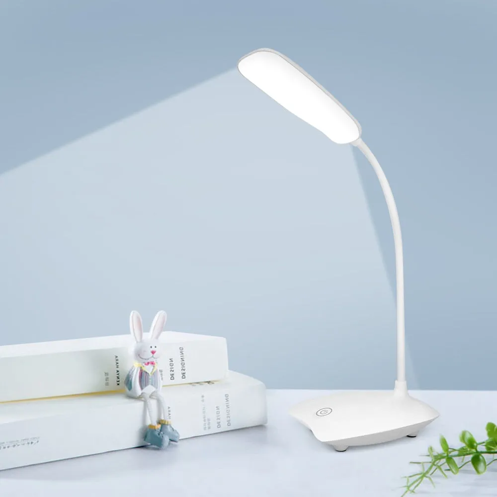 LED Desk Lamp Touch Control 3 Modes Brightness Eye-caring LED With USB Modern Table Lamp Flexible Port  For Living Room