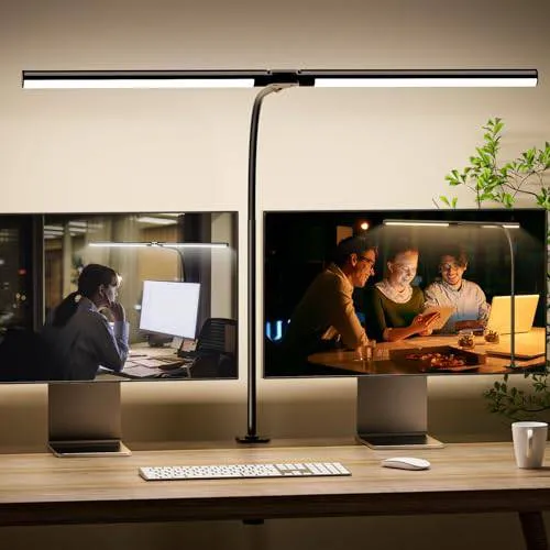 LED ScreenLinear Desk Fold,Double Head LED Tall Desk Lamp for Home Office,(30.7Inch)