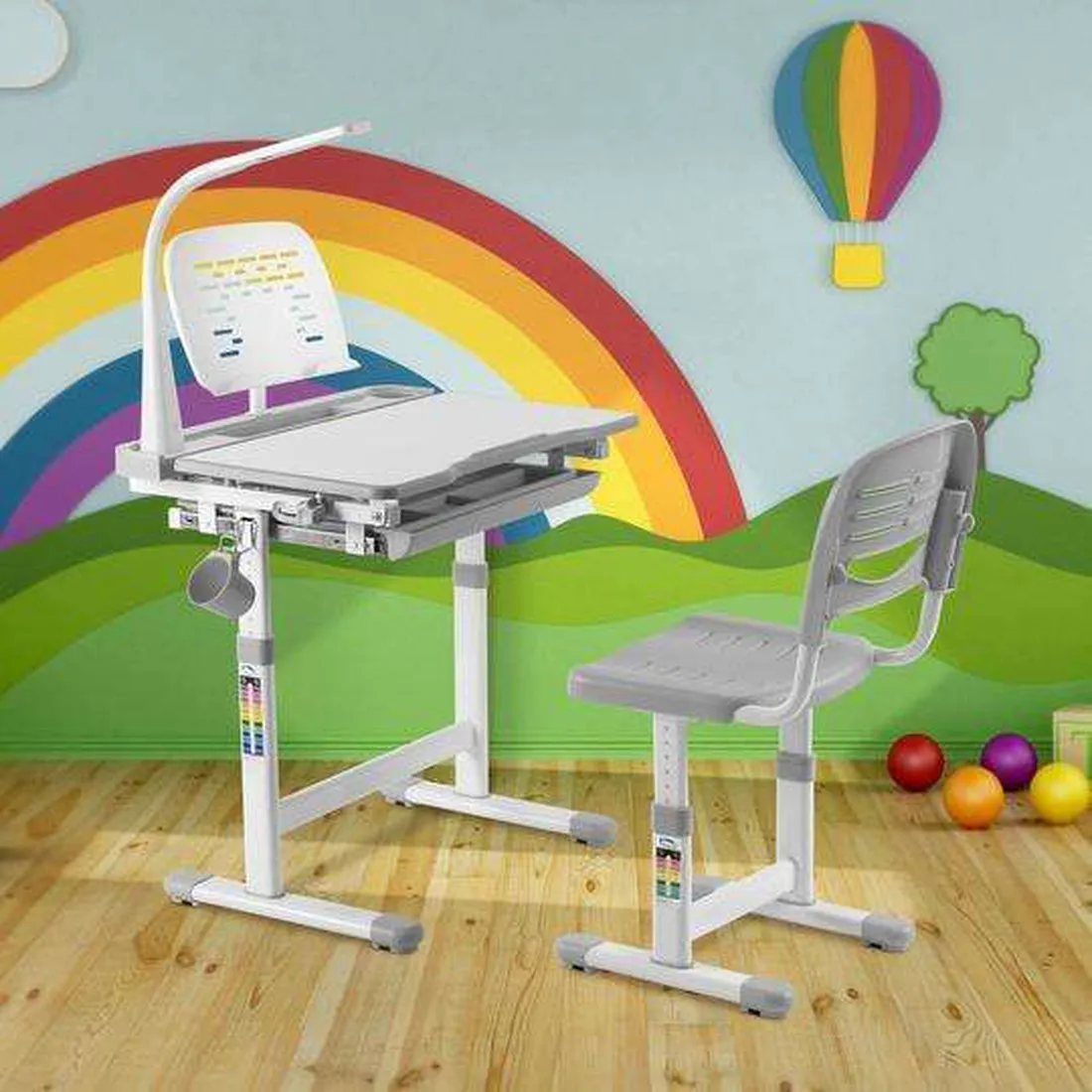 Mount-It! Kids' Desk and Chair Set with Lamp and Book Holder,MI-10211/10212/10213