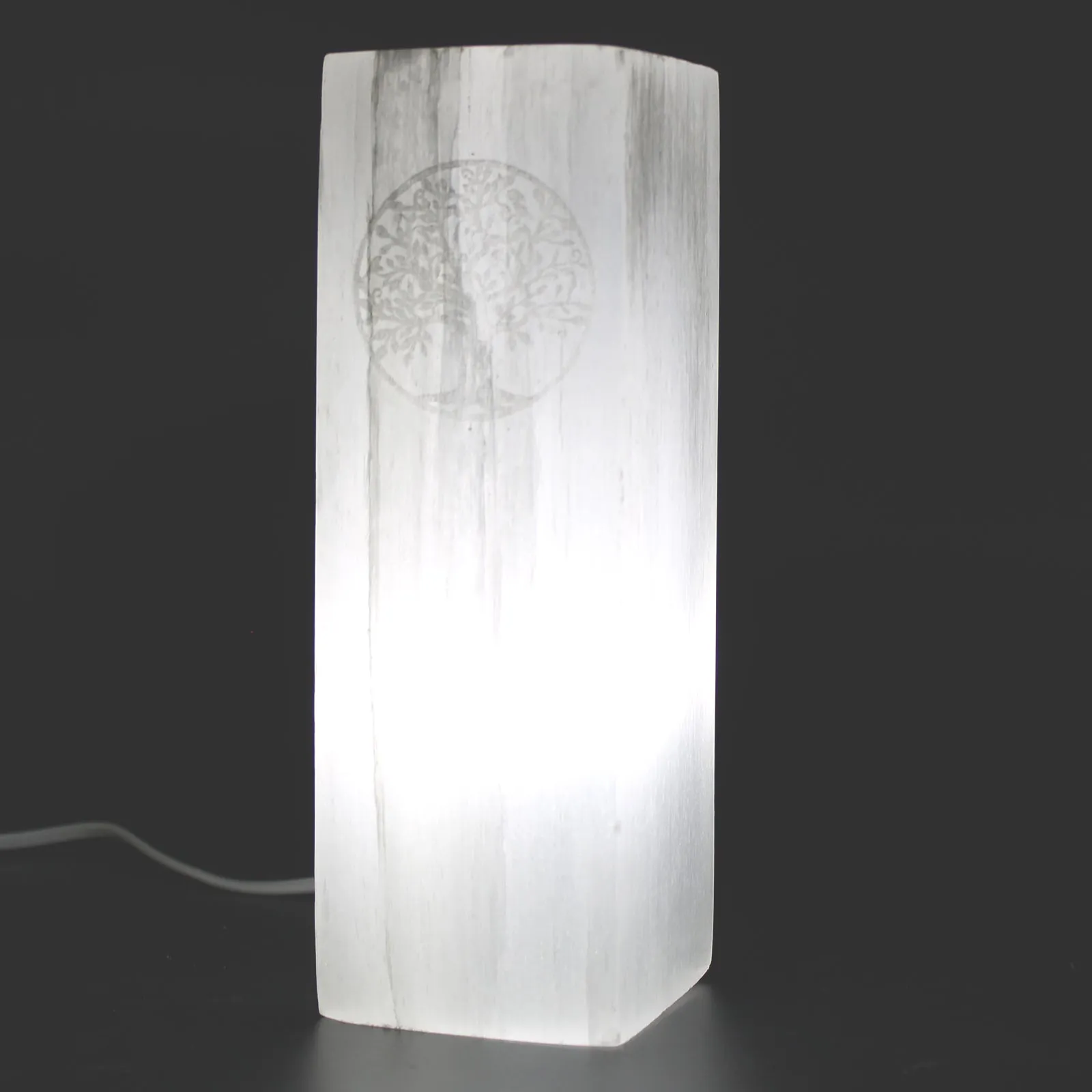 Natural Selenite Block Lamp - Choice of Two