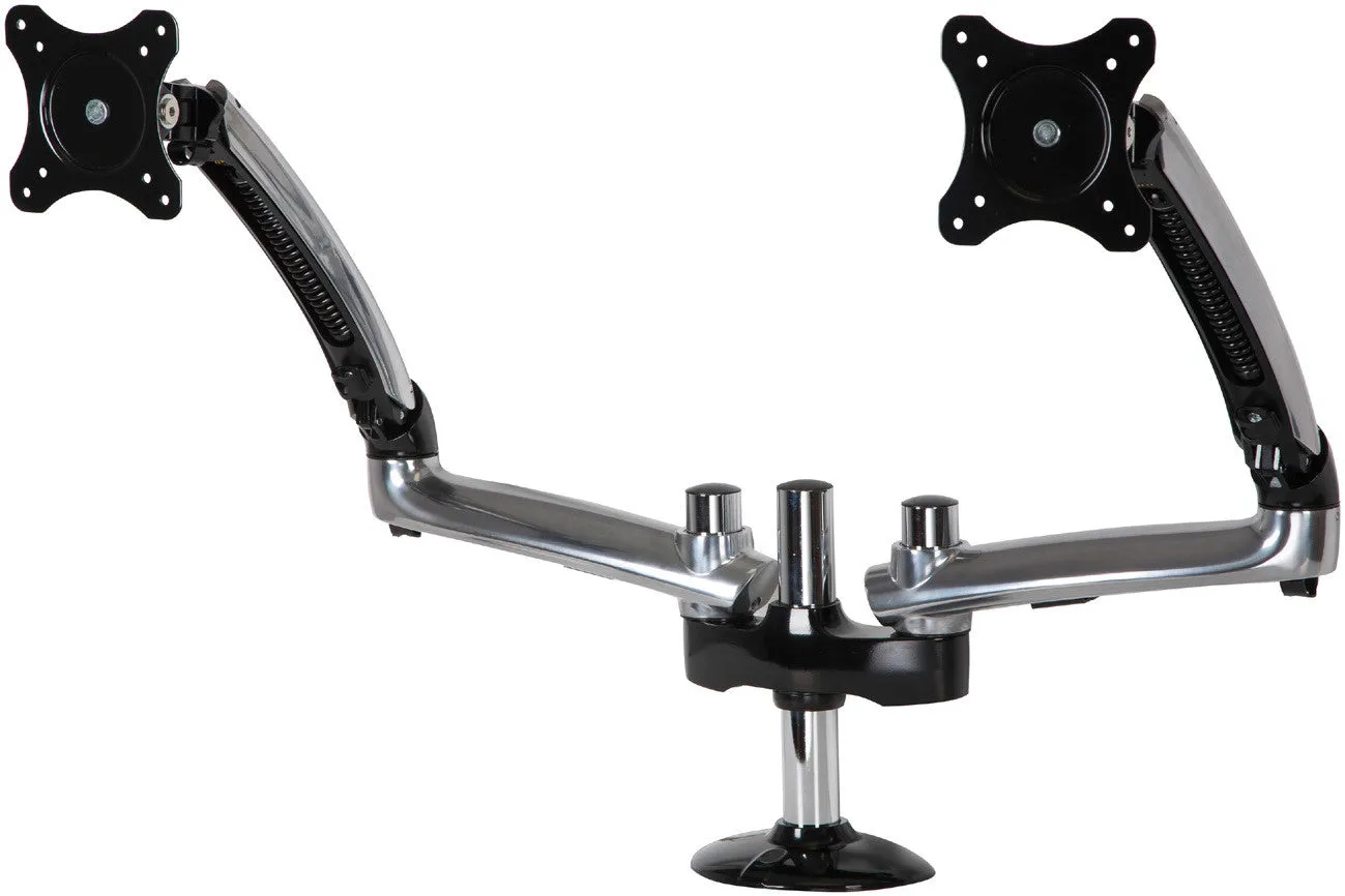 Peerless LCT620AD Dual Monitor Desktop Mount with Flexible Arms for 19 to 30" Flat Panel Screens - Black