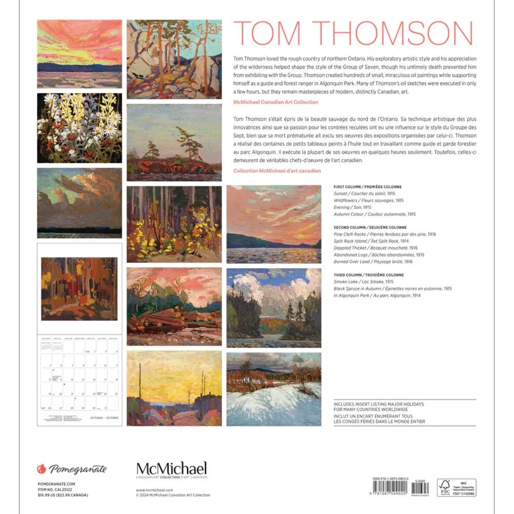 Pomegranate 2025 Wall Calendar - Tom Thomson