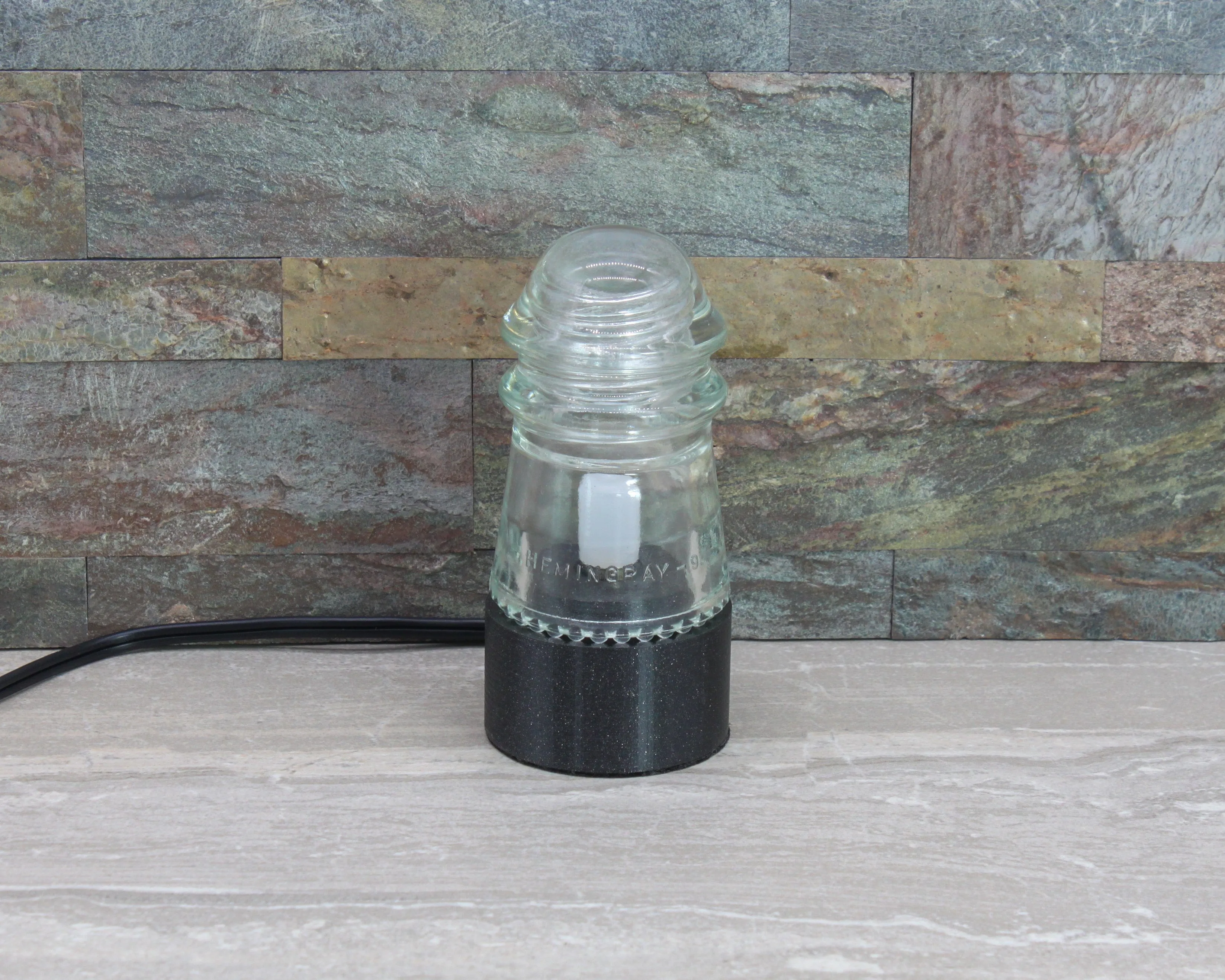 "The Small Lantern" Clear Insulator Lamp, Industrial Lighting, Man Cave Deco, Neo Victorian Lamp design, Cyberpunk Lamp