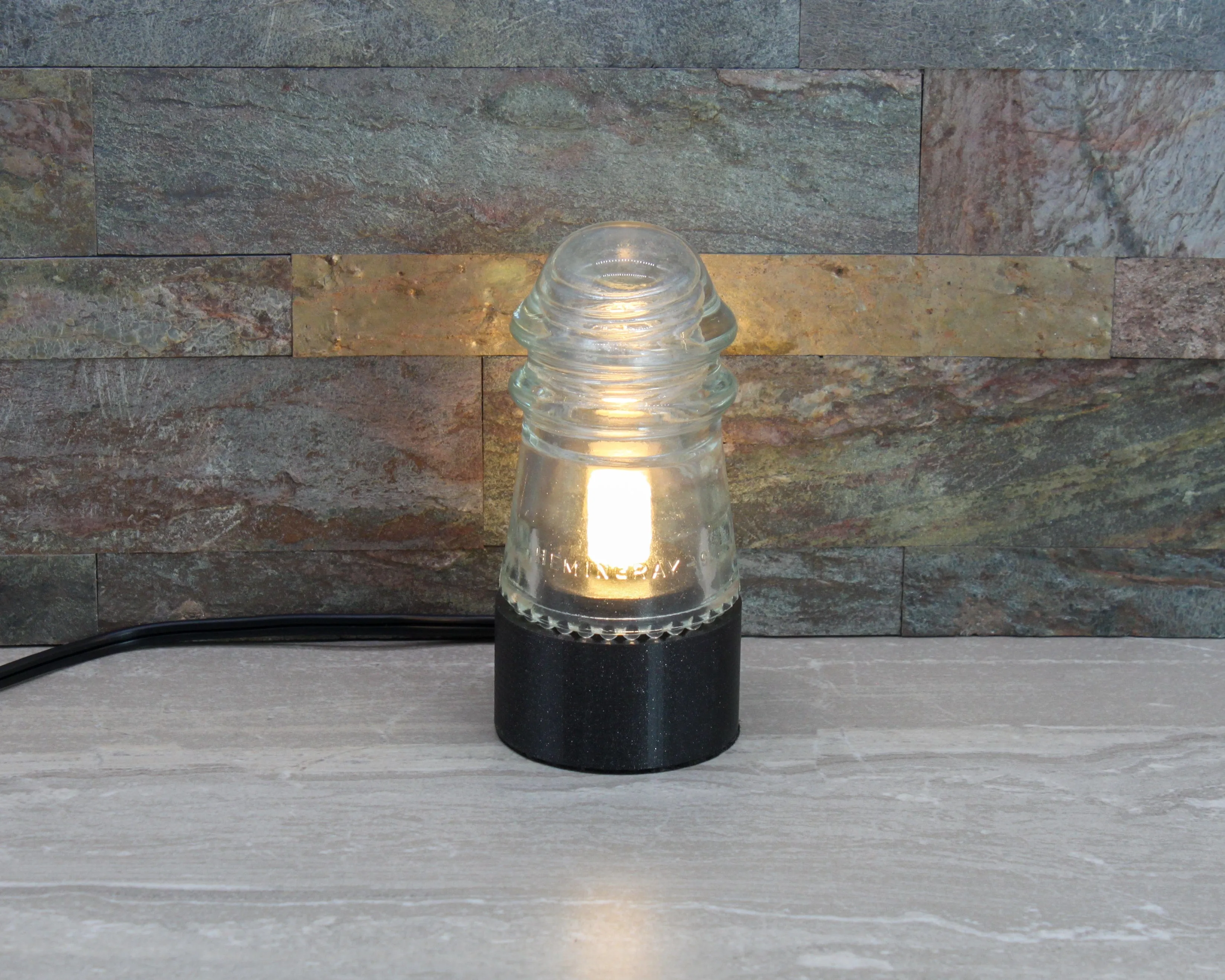 "The Small Lantern" Clear Insulator Lamp, Industrial Lighting, Man Cave Deco, Neo Victorian Lamp design, Cyberpunk Lamp