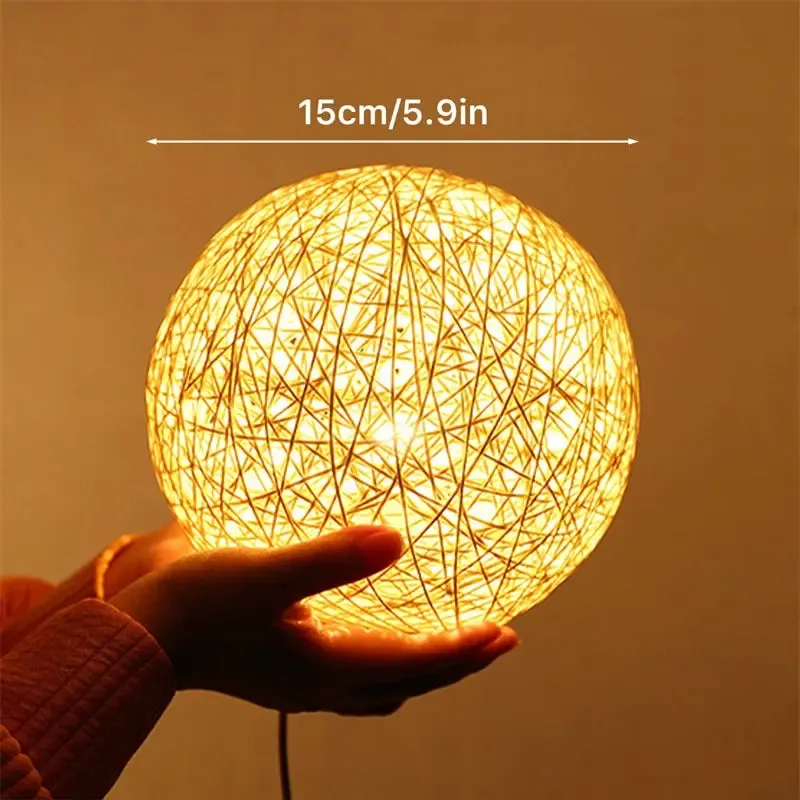 Rattan Ball LED Lamp Usb