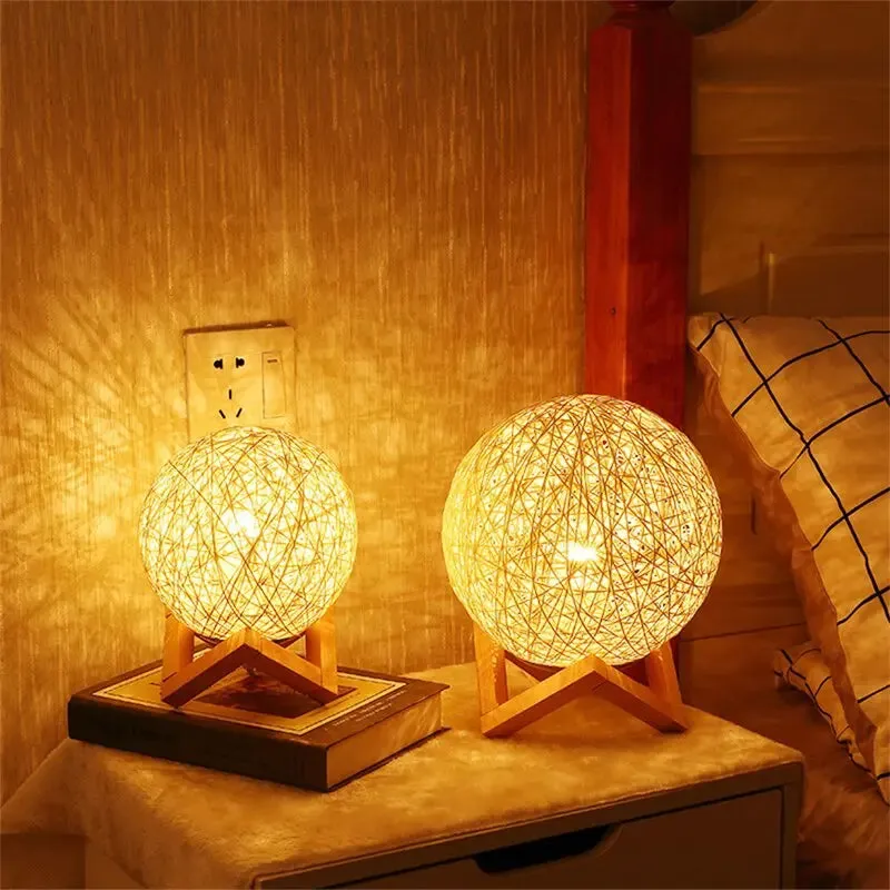 Rattan Ball LED Lamp Usb