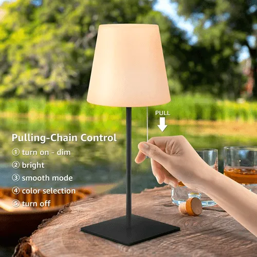 RGB Cordless Lamp for Outdoor Patio Decor, Shower Lamp Waterproof Lampshade & Metal Base