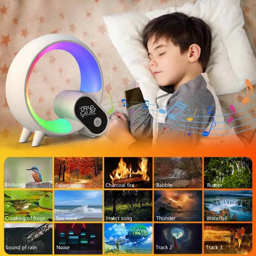 RGB Smart Light Sunrise Alarm  Clock Wake Up Light Alarm Clocks Dimmable Table Lamp Alarm Clock for Bedrooms