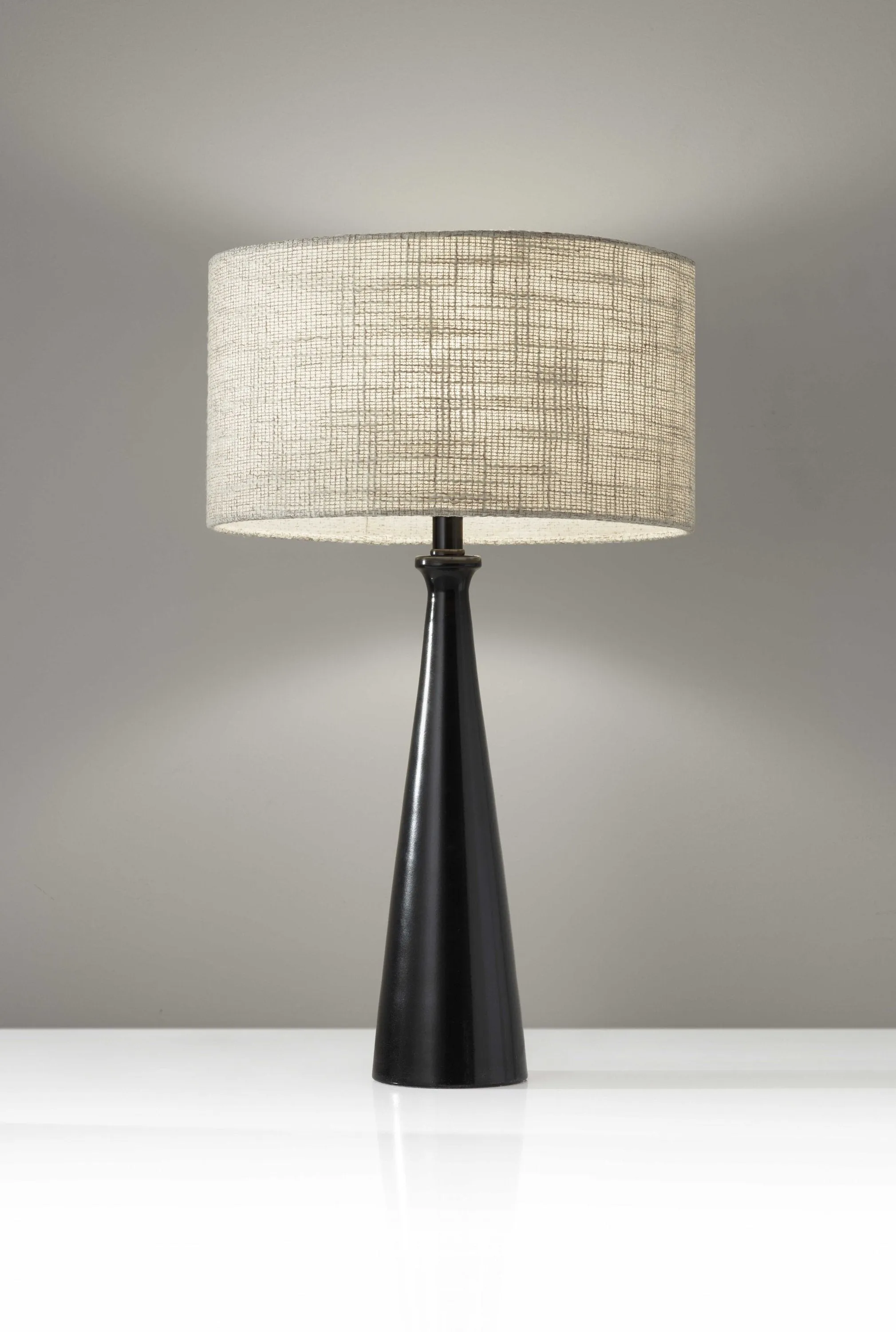 Rio Tapered Black Metallic Base Table Lamp